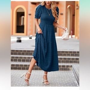 Teal Blue Maxi Dress- size Small